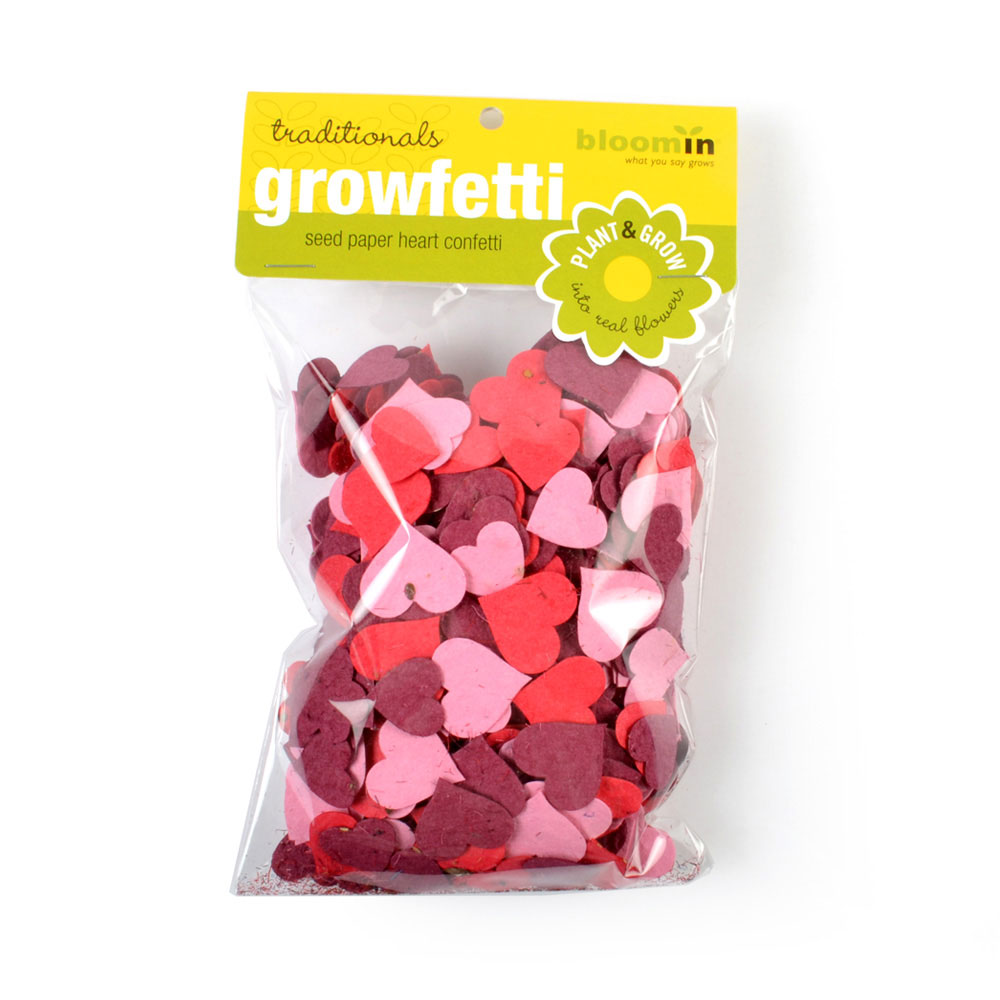 red heart seed paper confetti